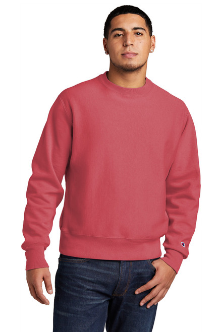 Champion ® Reverse Weave ® Garment-Dyed Crewneck Sweatshirt. GDS149 Crimson