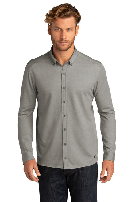 OGIO ®  Code Stretch Long Sleeve Button-Up. OG145 Tarmac Grey Heather OGIO ®  Code Stretch Long Sleeve Button-Up. OG145 Tarmac Grey Heather