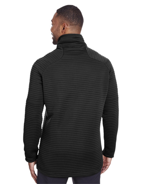 Adidas - Heather Chevron Quarter-Zip Wind Pullover - A546 - Black/ Black  Heather 