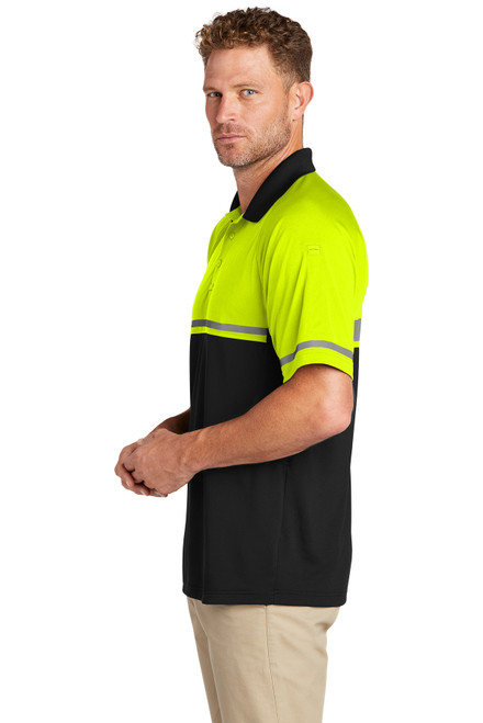 CornerStone ® Select Lightweight Snag-Proof Enhanced Visibility Polo CS423 Safety Yellow/ Black Side