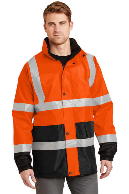 CornerStone® - ANSI 107 Class 3 Waterproof Parka. CSJ24 Safety Orange/ Black CornerStone® - ANSI 107 Class 3 Waterproof Parka. CSJ24 Safety Orange/ Black