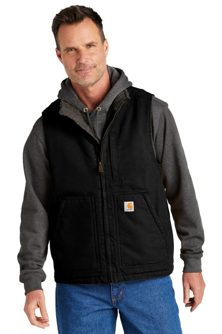 Carhartt® Sherpa-Lined Mock Neck Vest CT104277 Black Carhartt® Sherpa-Lined Mock Neck Vest CT104277 Black