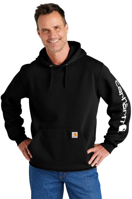 Carhartt® Midweight Hooded Logo Sweatshirt CTK288 Black Carhartt® Midweight Hooded Logo Sweatshirt CTK288 Black