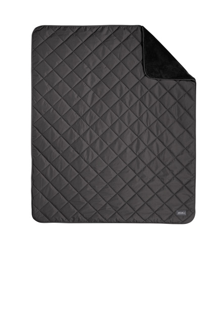 Eddie Bauer® Quilted Insulated Fleece Blanket EB751 Grey Steel/ Black