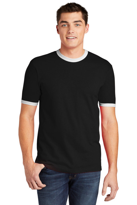American Apparel ® Fine Jersey Ringer T-Shirt. 2410W Black/ White American Apparel ® Fine Jersey Ringer T-Shirt. 2410W Black/ White