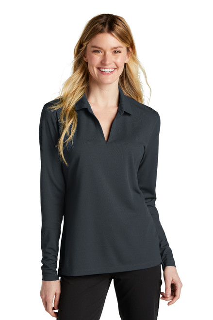 Nike Ladies Dri-FIT Micro Pique 2.0 Long Sleeve Polo NKDC2105 Anthracite Nike Ladies Dri-FIT Micro Pique 2.0 Long Sleeve Polo NKDC2105 Anthracite