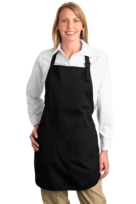 Port Authority® Full-Length Apron with Pockets.  A500 Black