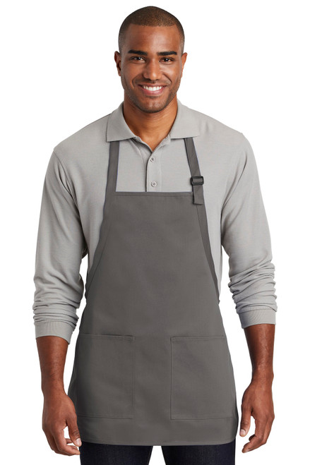 Port Authority ® Medium-Length Two-Pocket Bib Apron. A601 Charcoal