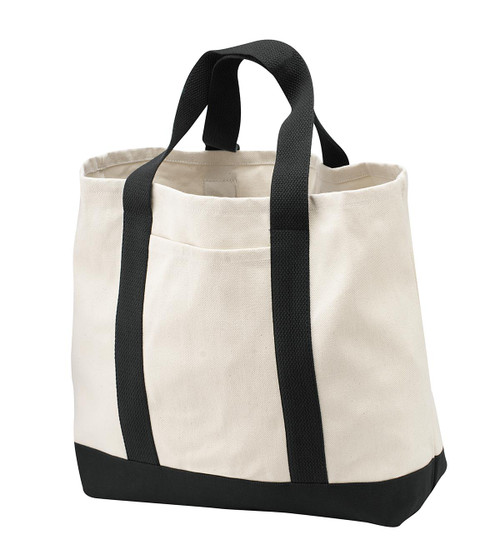 Port Authority® - Two-Tone Shopping Tote.  B400 Natural/ Black Port Authority® - Two-Tone Shopping Tote.  B400 Natural/ Black