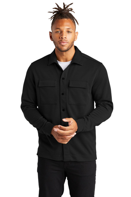 Mercer+Mettle™ Double-Knit Snap Front Jacket MM3004 Deep Black Mercer+Mettle™ Double-Knit Snap Front Jacket MM3004 Deep Black