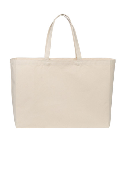 Port Authority® Cotton Canvas Jumbo Tote BG427 Natural