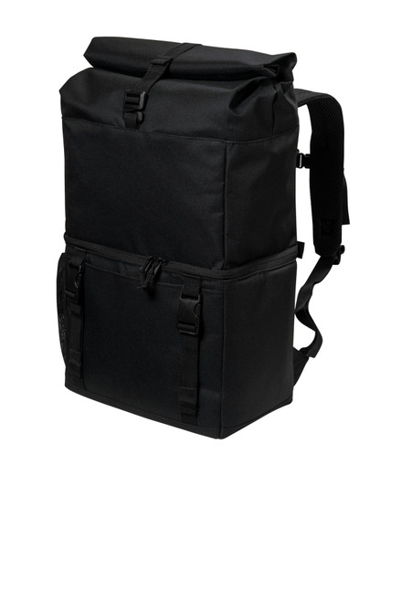 Port Authority® 18-Can Backpack Cooler BG501 Black Angled