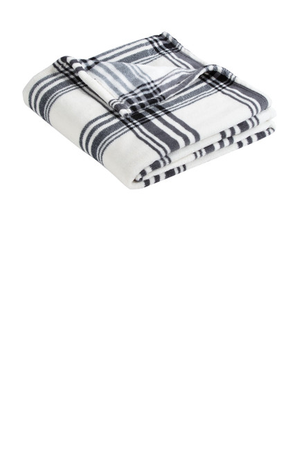 Port Authority ®  Ultra Plush Blanket. BP31 Black/ White Plaid Port Authority ®  Ultra Plush Blanket. BP31 Black/ White Plaid