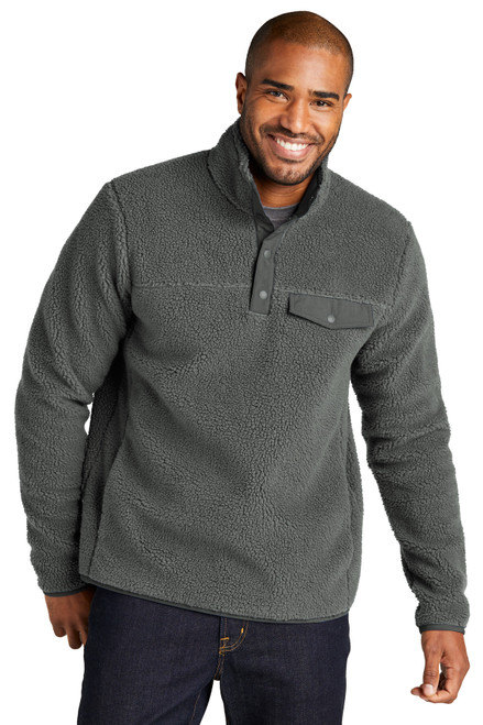 Port Authority® Camp Fleece Snap Pullover F140 Grey Steel