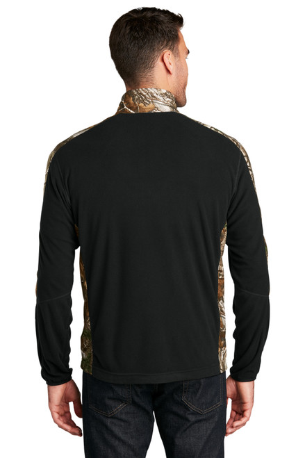 Port Authority® Camouflage Microfleece Full-Zip Jacket. F230C Black/ Realtree Xtra Back
