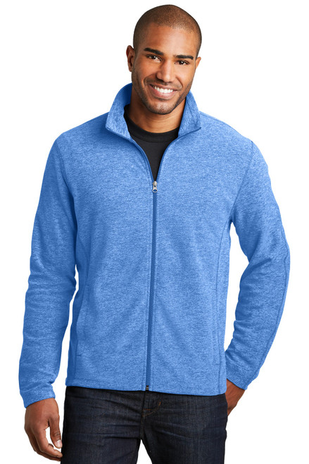 Port Authority® Heather Microfleece Full-Zip Jacket. F235 Light Royal Heather