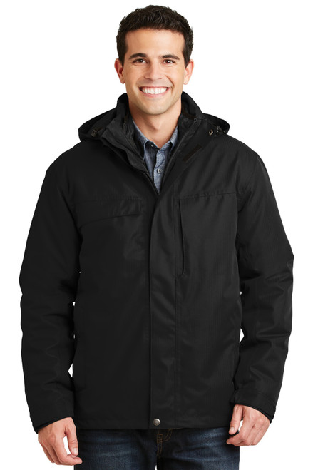 Port Authority® Herringbone 3-in-1 Parka. J302 Black Port Authority® Herringbone 3-in-1 Parka. J302 Black