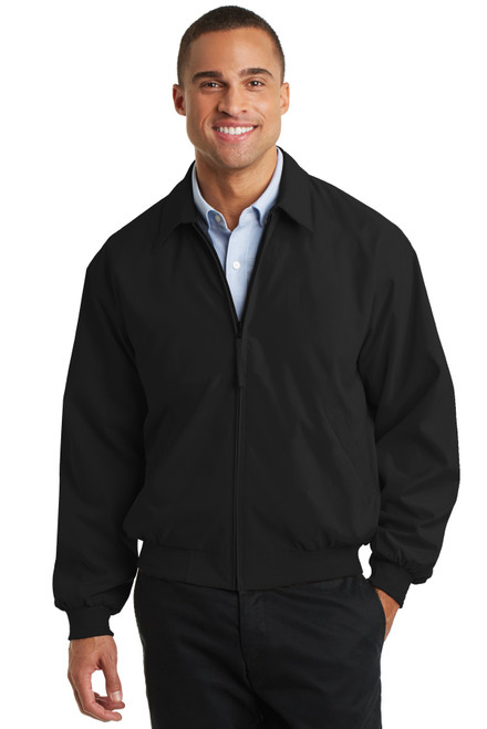 Port Authority® Casual Microfiber Jacket. J730 Black/ Pewter