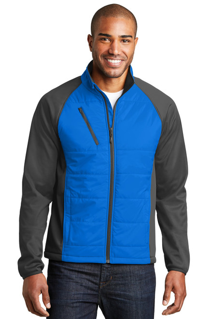 Port Authority® Hybrid Soft Shell Jacket. J787 Skydiver Blue/ Grey Steel