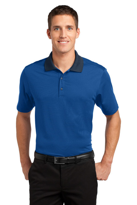 Port Authority® Fine Stripe Performance Polo. K558 Seaport Blue/ Dress Blue Navy