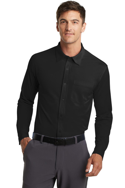 Port Authority® Dimension Knit Dress Shirt. K570 Black