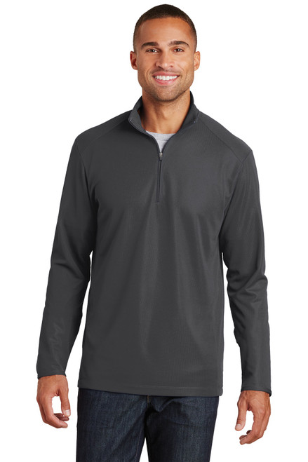 Port Authority® Pinpoint Mesh 1/2-Zip. K806 Battleship Grey