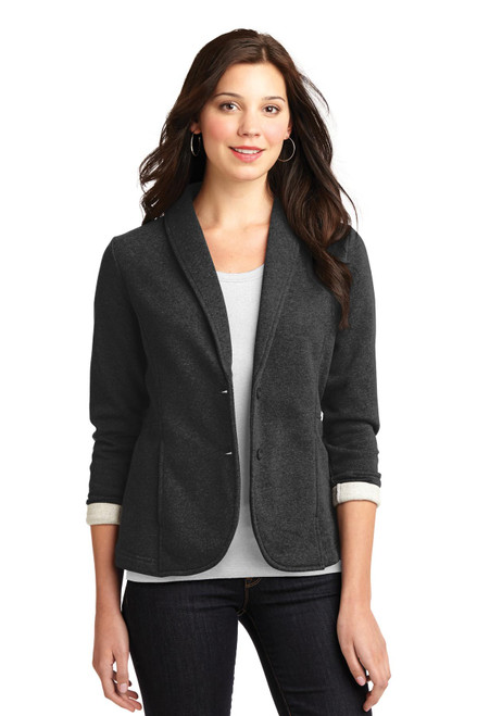 Port Authority® Ladies Fleece Blazer. L298 Dark Charcoal Heather XS Port Authority® Ladies Fleece Blazer. L298 Dark Charcoal Heather XS