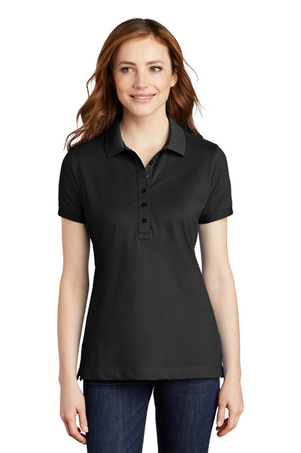 Port Authority® Ladies Stretch Pique Polo. L555 Black Port Authority® Ladies Stretch Pique Polo. L555 Black
