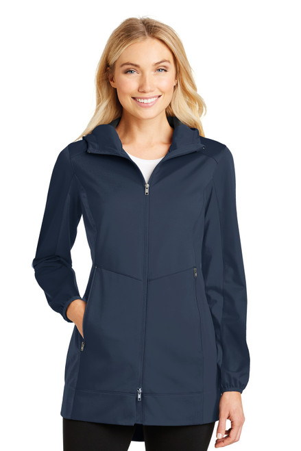 Port Authority® Ladies Active Hooded Soft Shell Jacket. L719 Dress Blue Navy