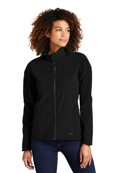 OGIO® Ladies Commuter Full-Zip Soft Shell LOG755 Blacktop