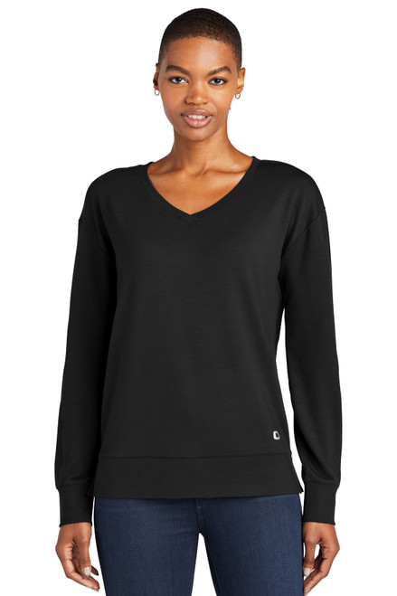 OGIO® Ladies Luuma Flex Long Sleeve V-Neck LOG825 Blacktop OGIO® Ladies Luuma Flex Long Sleeve V-Neck LOG825 Blacktop