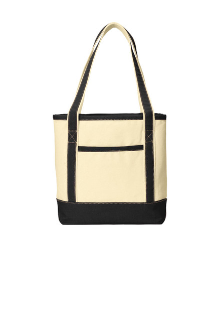 Port Authority® Medium Cotton Canvas Boat Tote. BG412 Natural/ Black