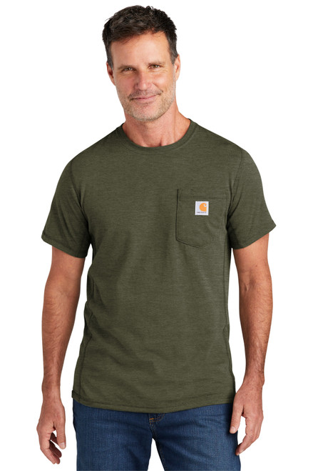 Carhartt Force® Short Sleeve Pocket T-Shirt CT104616 Basil Heather Carhartt Force® Short Sleeve Pocket T-Shirt CT104616 Basil Heather