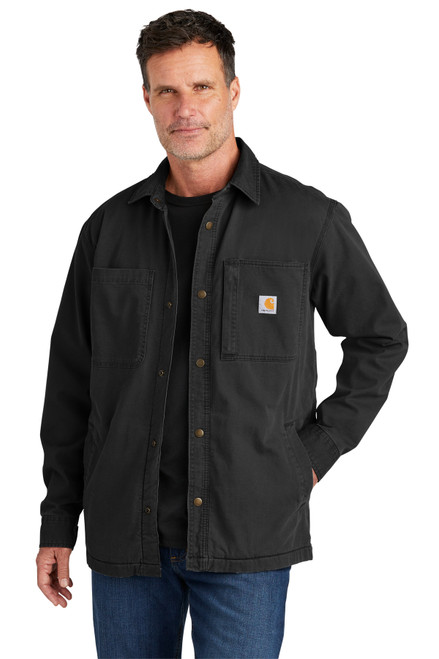Carhartt® Rugged Flex® Fleece-Lined Shirt Jac CT105532 Black Carhartt® Rugged Flex® Fleece-Lined Shirt Jac CT105532 Black