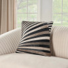 Striped Leather Cow Hide Throw Pillow
