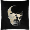 Gothic Opulence: Black 20" X 20" Metallic Skull Throw Pillow