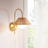 Rattan Weave Gold Plug-in Wall Scone Light