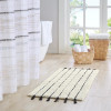 Artisan Striped Cotton Bath Rug with Tassels