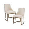Contemporary Metal Round Base Dining Chair (Set of 2)