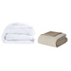 Bamboo Blend Waffle Weave Comforter/Duvet Cover Set, Taupe