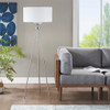 Metal Tripod Floor Lamp with Glass Shade