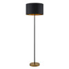 Matte Black and Gold Round Base Slender Floor Lamp