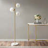 3-Globe Light Floor Lamp with Marble Base