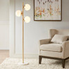 3-Globe Light Floor Lamp with Marble Base