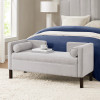 Modern Open Back Upholstered Accent Bench