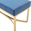 Modern Upholstered  Gold Base Accent Bench with Metal Base