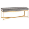 Modern Upholstered  Gold Base Accent Bench with Metal Base