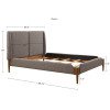 Mid-Century Wood Upholstered Bed Frame