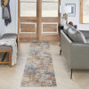 Abstract Harmony: The Fusion of Modern and Rustic in a Washable Rug