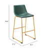 Augusta Barstool Green & Gold (Set of 2)